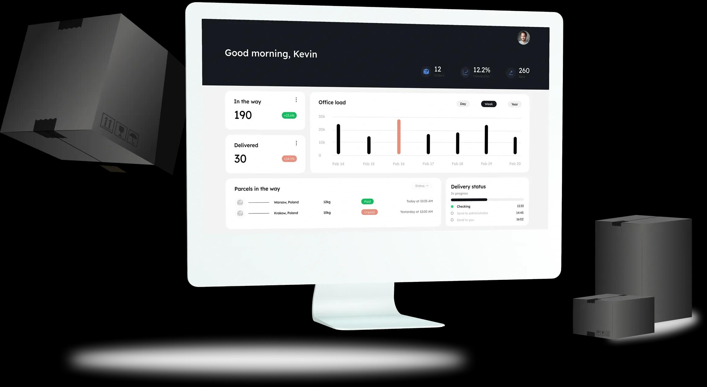 Delivery management app interface