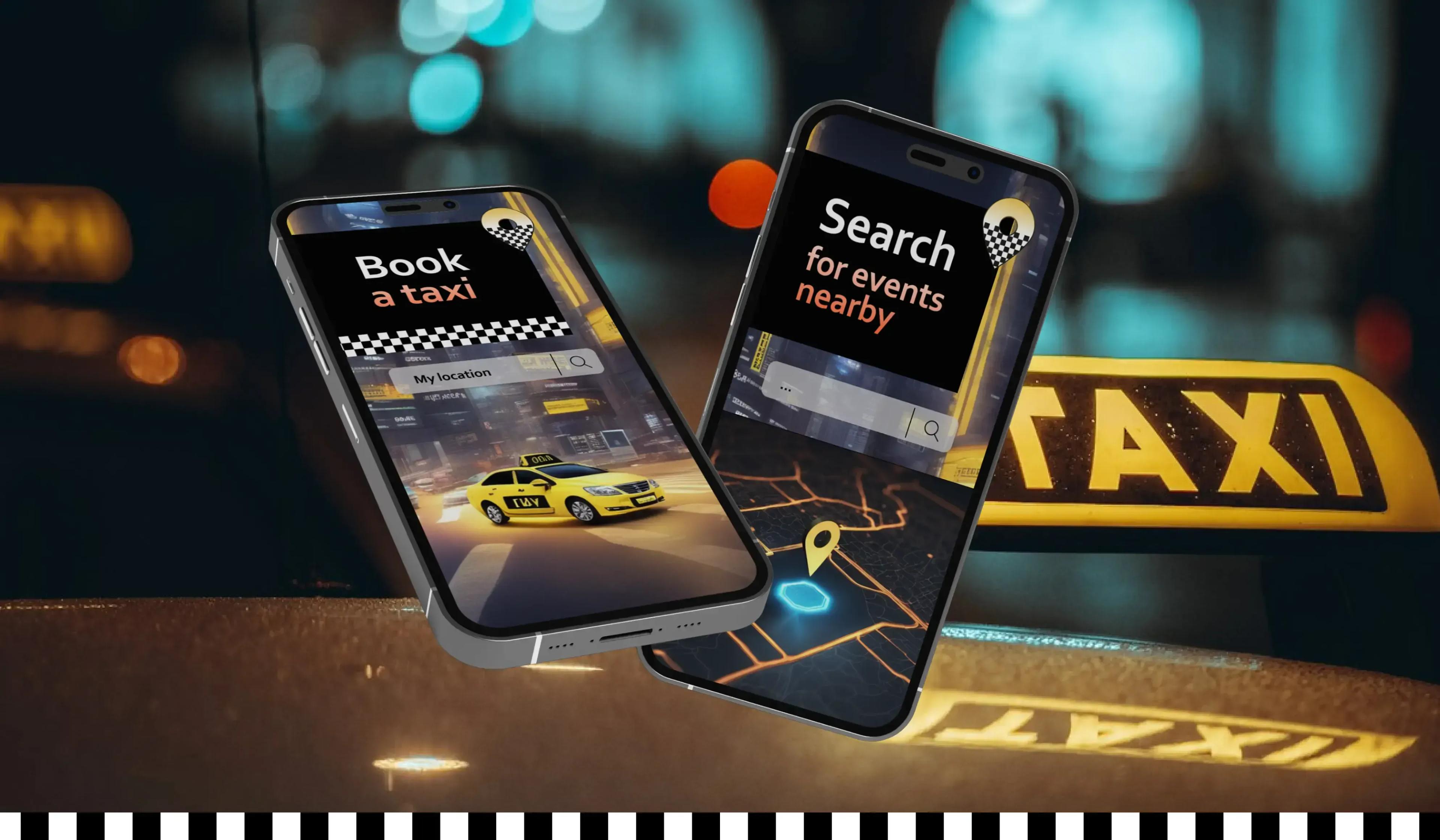 Taxi booking app interface Taxi booking app interface